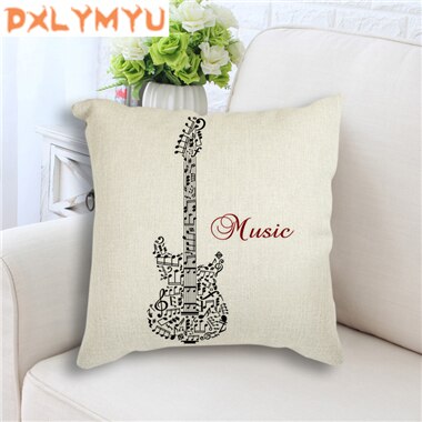 Jazz Music Instrument Cushion Cover Pillow Case.