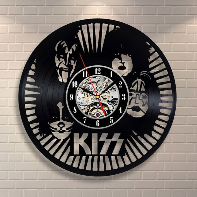 KISS Rock Band Wall Clock Vintage Retro Vinyl Record