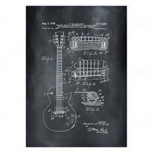 Guitar Patent Print Electric Guitar Poster