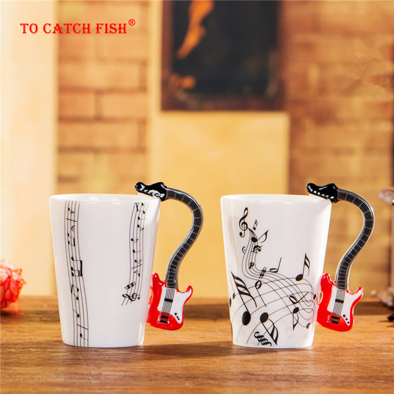 Guitar Ceramic Music Note Mug