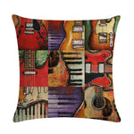 Oil Painting Guitar Cushion Covers