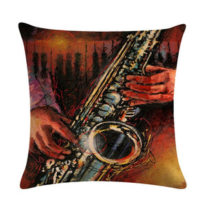 Oil Painting Guitar Cushion Covers