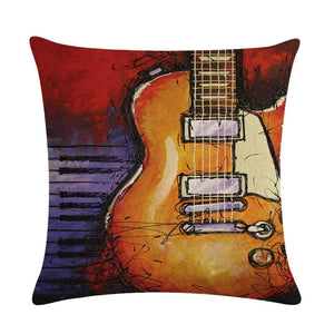 Oil Painting Guitar Cushion Covers