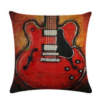 Oil Painting Guitar Cushion Covers