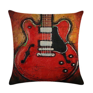 Oil Painting Guitar Cushion Covers