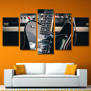 5 Panels Guitar Art Canvas