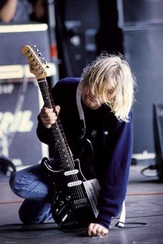 Kurt Cobain Guitar Silk Art Poster