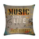 Oil Painting Guitar Cushion Pillow Covers