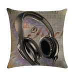 Oil Painting Guitar Cushion Pillow Covers