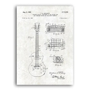 Vintage Guitars Patent Posters Print