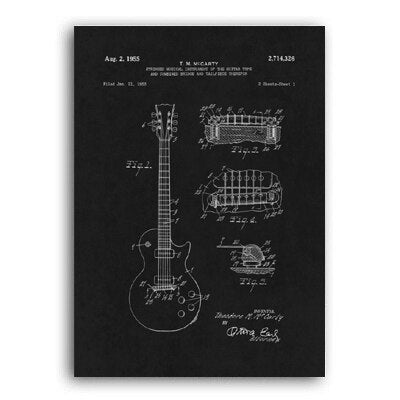 Vintage Guitars Patent Posters Print