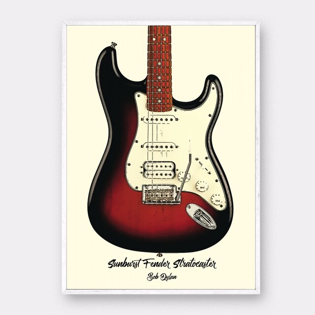 Famous guitars on Art Canvas Poster