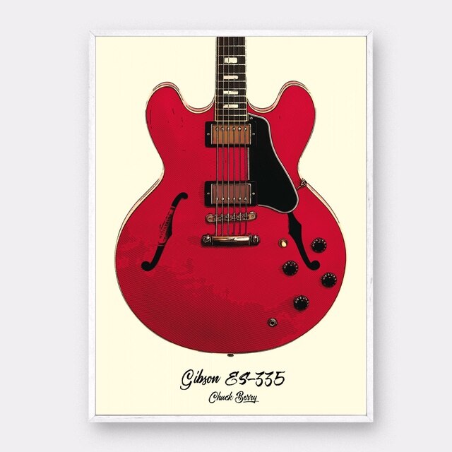 Famous guitars on Art Canvas Poster