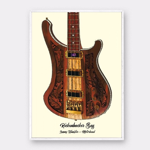 Famous guitars on Art Canvas Poster