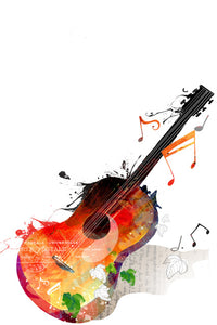 Watercolor Music Saxophone Guitar Canvas Posters