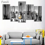 5 Piece Canvas Art Guitar Music Player Paintings