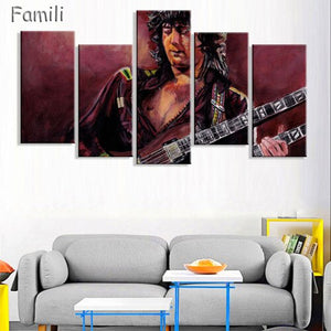 5 Piece Canvas Art Guitar Music Player Paintings