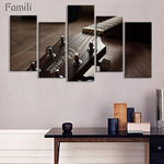 5 Piece Canvas Art Guitar Music Player Paintings