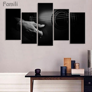 5 Piece Canvas Art Guitar Music Player Paintings