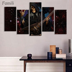 5 Piece Canvas Art Guitar Music Player Paintings