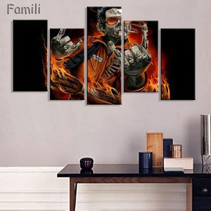 5 Piece Canvas Art Guitar Music Player Paintings