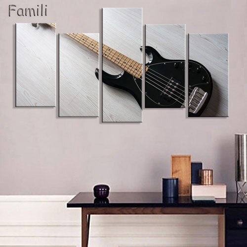 5 Piece Canvas Art Guitar Music Player Paintings