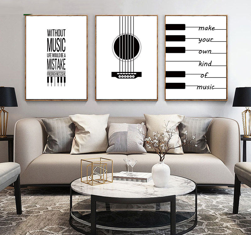 Acoustic Guitar Xylophone Musical Note Poster Prints