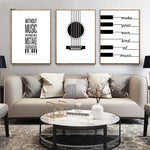 Acoustic Guitar Xylophone Musical Note Poster Prints