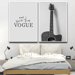 Funny Guitar Print On Canvas Wall Art