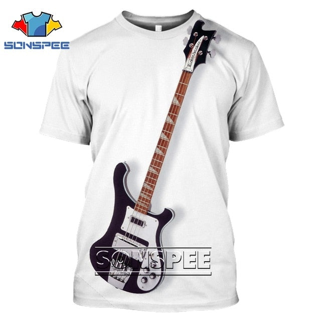 Fashion T-Shirt 3D Men/Women Funny Hip Hop Guitar Bass