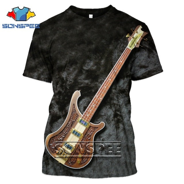 Fashion T-Shirt 3D Men/Women Funny Hip Hop Guitar Bass