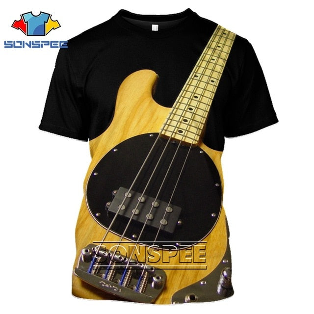 Fashion T-Shirt 3D Men/Women Funny Hip Hop Guitar Bass