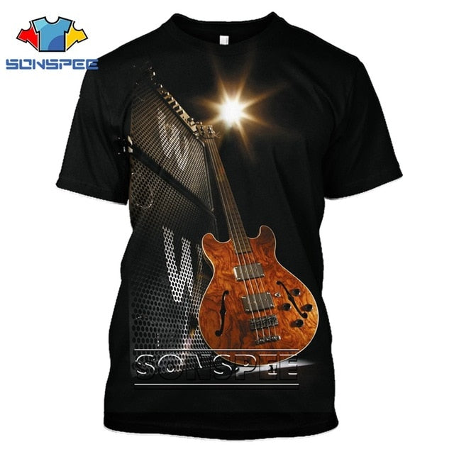 Fashion T-Shirt 3D Men/Women Funny Hip Hop Guitar Bass