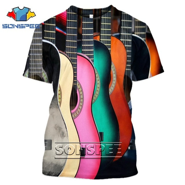 Fashion T-Shirt 3D Men/Women Funny Hip Hop Guitar Bass