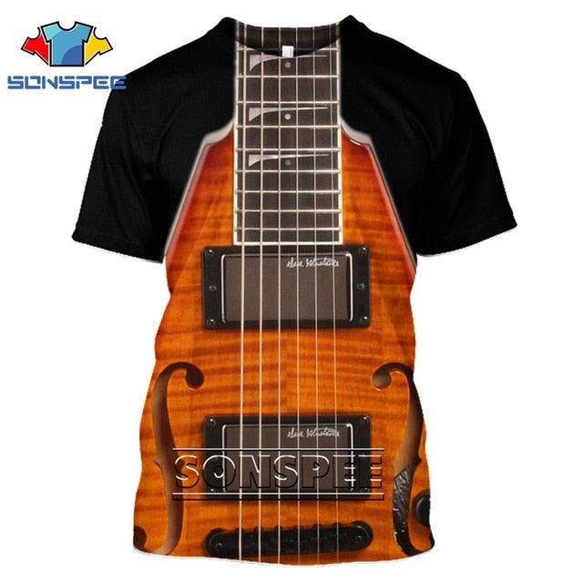 Fashion T-Shirt 3D Men/Women Funny Hip Hop Guitar Bass