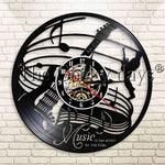 Musical Instrument Vinyl Record Wall LED Clock