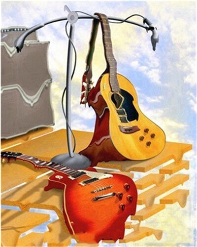 Unframe DIY Painting By Numbers Guitar On Canvas