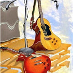 Unframe DIY Painting By Numbers Guitar On Canvas