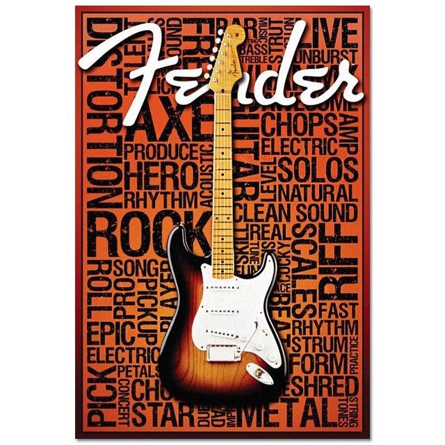 New Custom Guitar Music Poster Canvas Poster