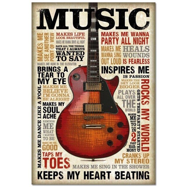 New Custom Guitar Music Poster Canvas Poster