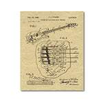 Fender Bass Guitar Patent Prints Music Posters