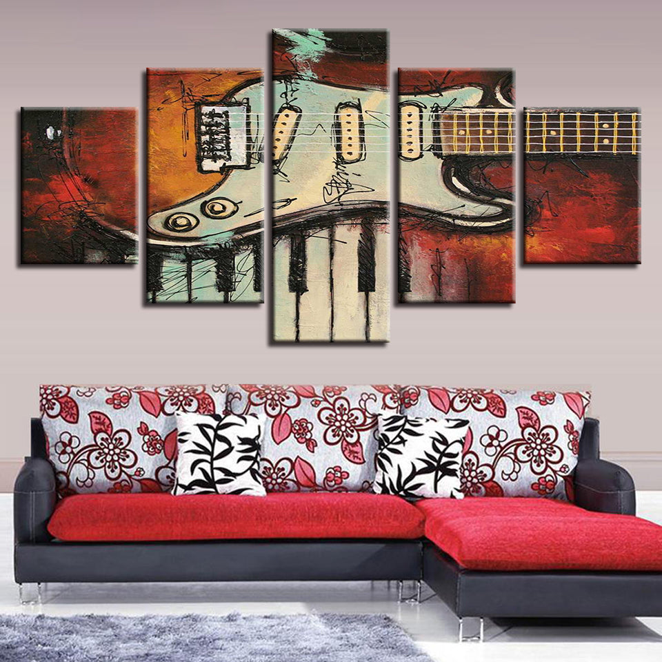 5 Panel Guitar/Piano Canvas Print