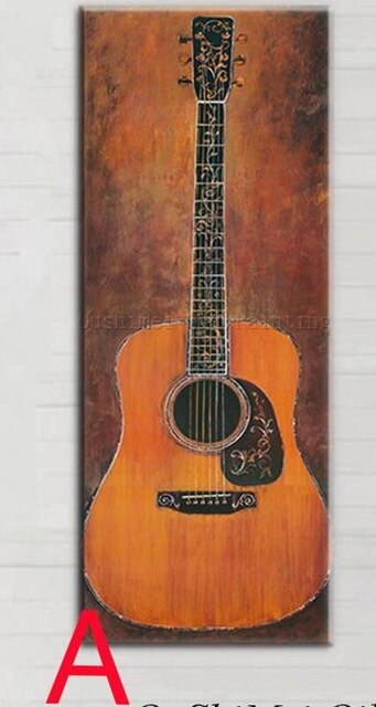 Hand Painted Guitar Oil Painting Impression