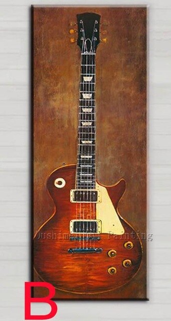 Hand Painted Guitar Oil Painting Impression