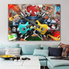 Retro Guitar Print Oil Painting On Canvas