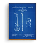 Fender Bass Guitar Patent Silk Fabric Poster