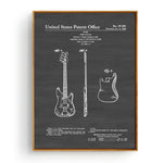 Fender Bass Guitar Patent Silk Fabric Poster