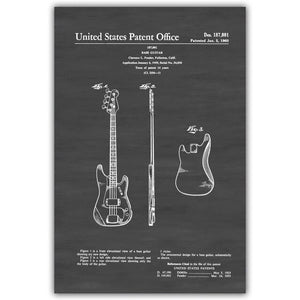Electric Guitar Fender Amplifier Fender Bass Tremolo Blueprint Canvas