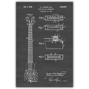 Electric Guitar Fender Amplifier Fender Bass Tremolo Blueprint Canvas