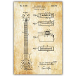 Electric Guitar Fender Amplifier Fender Bass Tremolo Blueprint Canvas